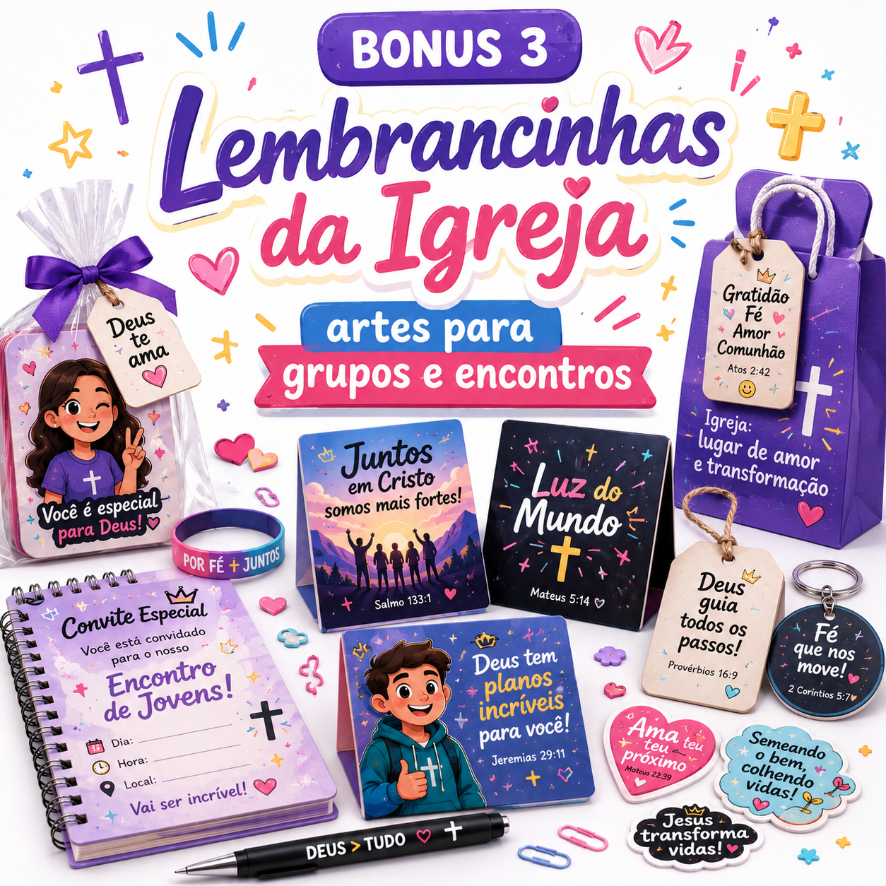 Bonus 3 lembrancinhas da igreja para grupos e encontros